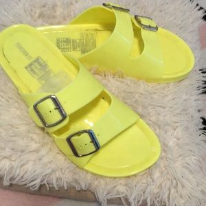 Forever 21 yellow plastic sandals